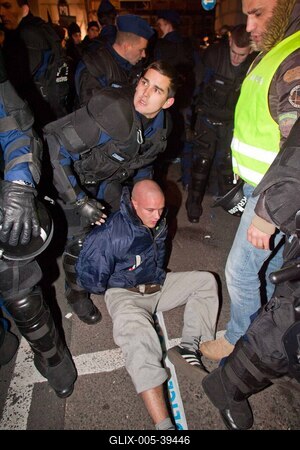 Tüntetés az Új Színháznál-stock-foto