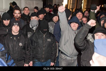 Tüntetés az Új Színháznál-stock-foto