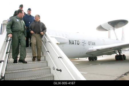 AWACS repülőgép teszteli az új légiirányító rendszert Kecskeméten-stock-foto