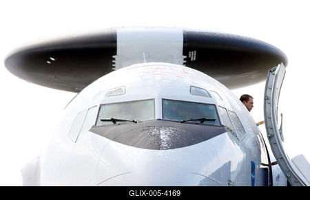AWACS repülőgép teszteli az új légiirányító rendszert Kecskeméten-stock-foto