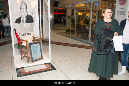 Bacsó Péter emlékkiállítás-stock-foto