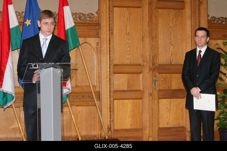 Sajtótájékoztató a miniszterelnök jelölt személyéről-stock-foto