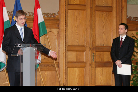 Sajtótájékoztató a miniszterelnök jelölt személyéről-stock-foto