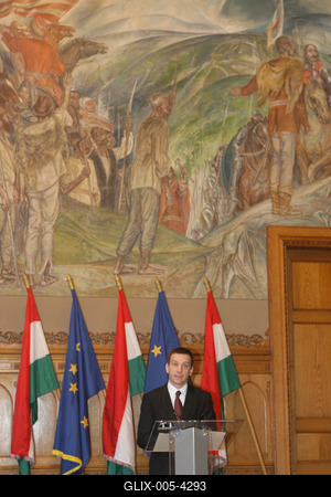 Sajtótájékoztató a miniszterelnök jelölt személyéről-stock-foto