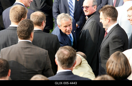 George Bush Budapesten-stock-foto