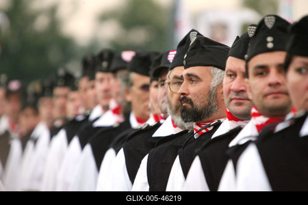 Gyerekeket is avatott a Magyar Gárda-stock-foto