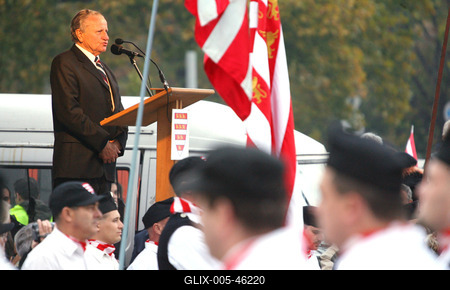 Gyerekeket is avatott a Magyar Gárda-stock-foto