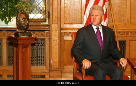 Bill Clinton Budapesten-stock-foto