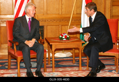 Bill Clinton Budapesten-stock-foto