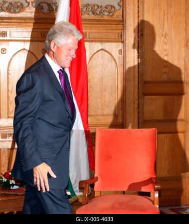 Bill Clinton Budapesten-stock-foto
