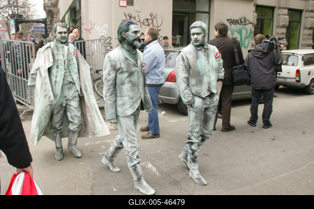 Március 15. - Ünnepségek és rendzavarás a Nemzeti Ünnepen-stock-foto