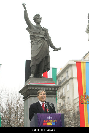 Március 15. - Ünnepségek és rendzavarás a Nemzeti Ünnepen-stock-foto