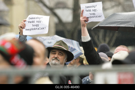 Március 15. - Ünnepségek és rendzavarás a Nemzeti Ünnepen-stock-foto