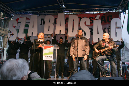 Március 15. - Ünnepségek és rendzavarás a Nemzeti Ünnepen-stock-foto