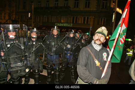 Március 15. - Ünnepségek és rendzavarás a Nemzeti Ünnepen-stock-foto