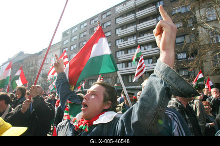 Ünnepi megemlékezés a Nemzeti Múzeumnál-stock-foto