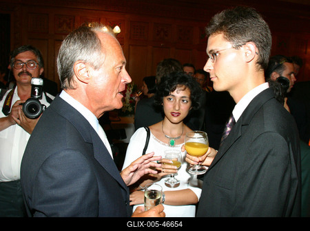 Medgyessy Péter és Lékó Péter-stock-foto