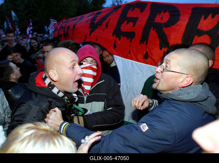 Molotovval ünnepelt a Magyar Önvédelmi Mozgalom-stock-foto