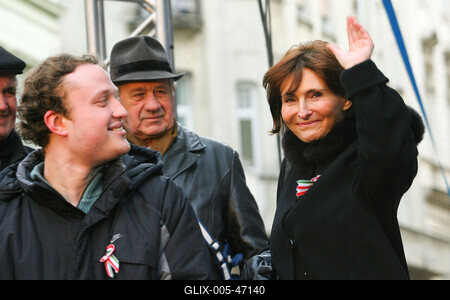 Az MSZP március 15.-ei rendezvénye a Pilvaxnál-stock-foto