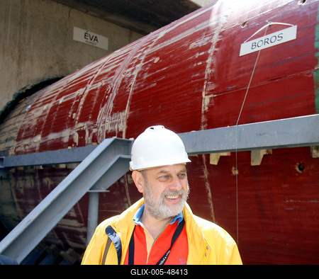 Fúrópajzs keresztelő az Etele téren-stock-foto