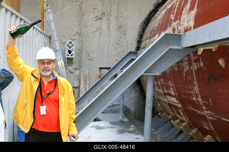 Fúrópajzs keresztelő az Etele téren-stock-foto