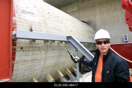 Fúrópajzs keresztelő az Etele téren-stock-foto