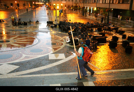 Vihar augusztus 20-án-stock-foto