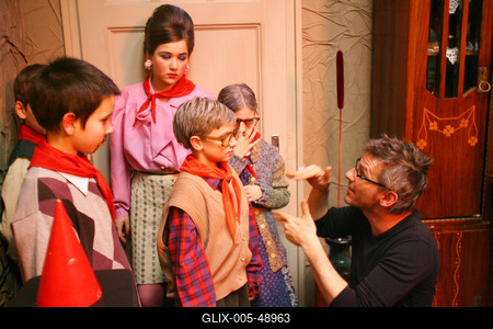 Forgatják a Kire ütött ez a gyerek? című tévéfilmet-stock-foto