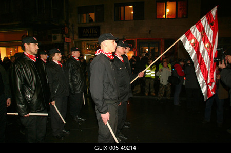 Magyar Gárda demonstrációja-stock-foto