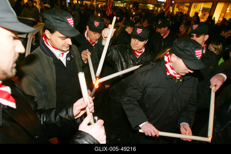 Magyar Gárda demonstrációja-stock-foto