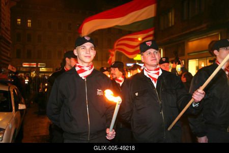 Magyar Gárda demonstrációja-stock-foto