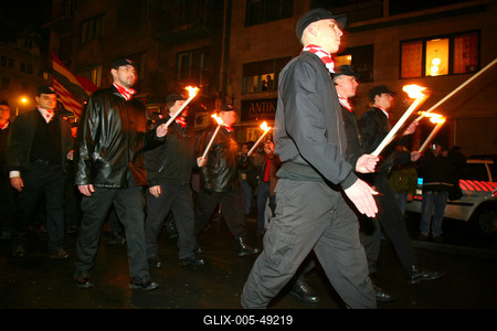 Magyar Gárda demonstrációja-stock-foto