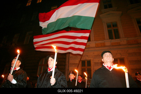 Magyar Gárda demonstrációja-stock-foto