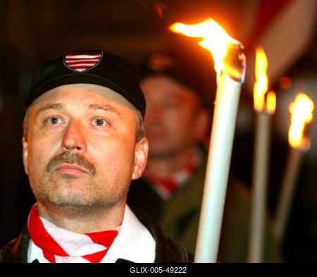 Magyar Gárda demonstrációja-stock-foto