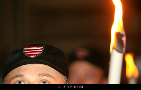 Magyar Gárda demonstrációja-stock-foto