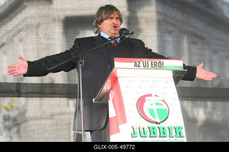 A Jobbik a Deák téren ünnepel-stock-foto