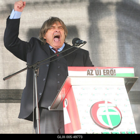A Jobbik a Deák téren ünnepel-stock-foto