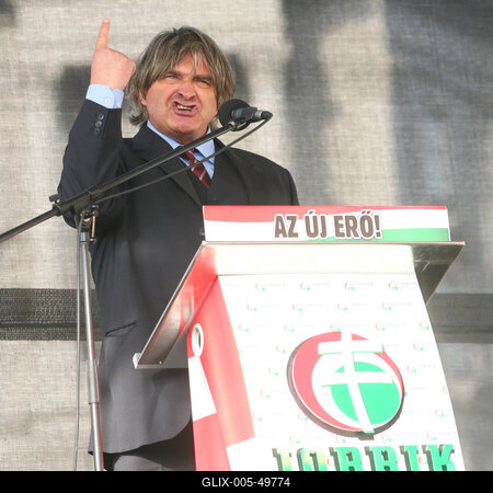 A Jobbik a Deák téren ünnepel-stock-foto