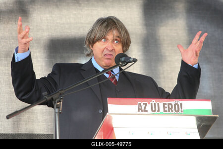 A Jobbik a Deák téren ünnepel-stock-foto