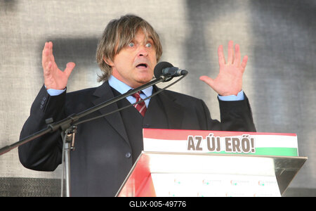 A Jobbik a Deák téren ünnepel-stock-foto