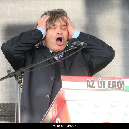 A Jobbik a Deák téren ünnepel-stock-foto