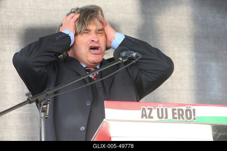 A Jobbik a Deák téren ünnepel-stock-foto