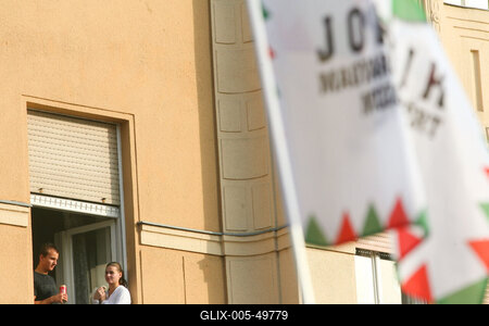 A Jobbik a Deák téren ünnepel-stock-foto