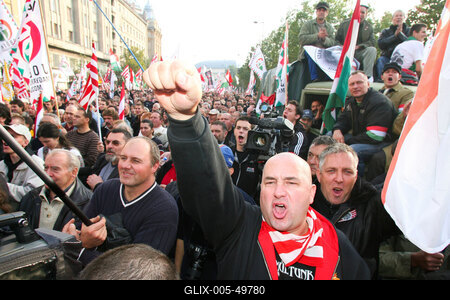 A Jobbik a Deák téren ünnepel-stock-foto