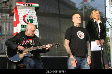 A Jobbik a Deák téren ünnepel-stock-foto