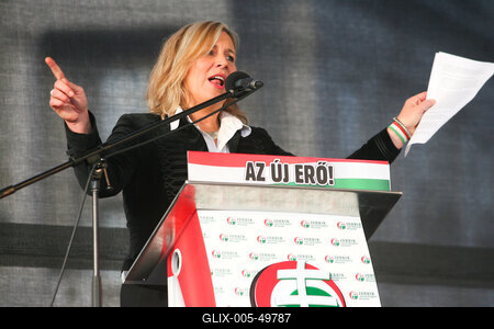 A Jobbik a Deák téren ünnepel-stock-foto