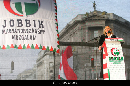 A Jobbik a Deák téren ünnepel-stock-foto