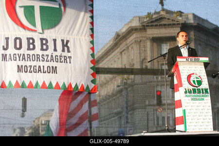 A Jobbik a Deák téren ünnepel-stock-foto