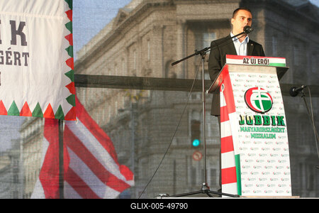 A Jobbik a Deák téren ünnepel-stock-foto