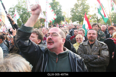 A Jobbik a Deák téren ünnepel-stock-foto